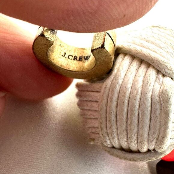 J.Crew hoop knotted wood bead statement earrings - Picture 11 of 12